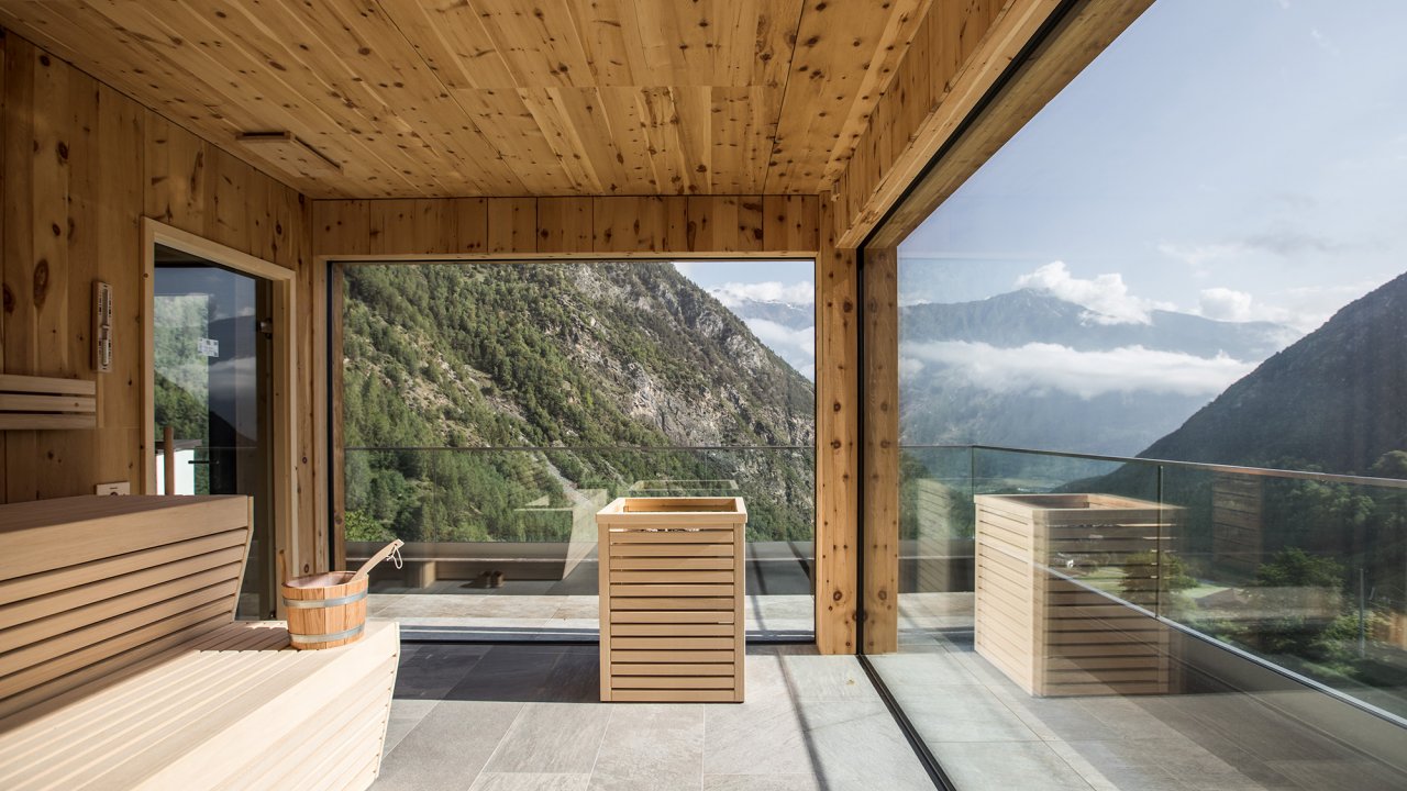 Sauna im Vinschgau mit Panorama Aussicht
