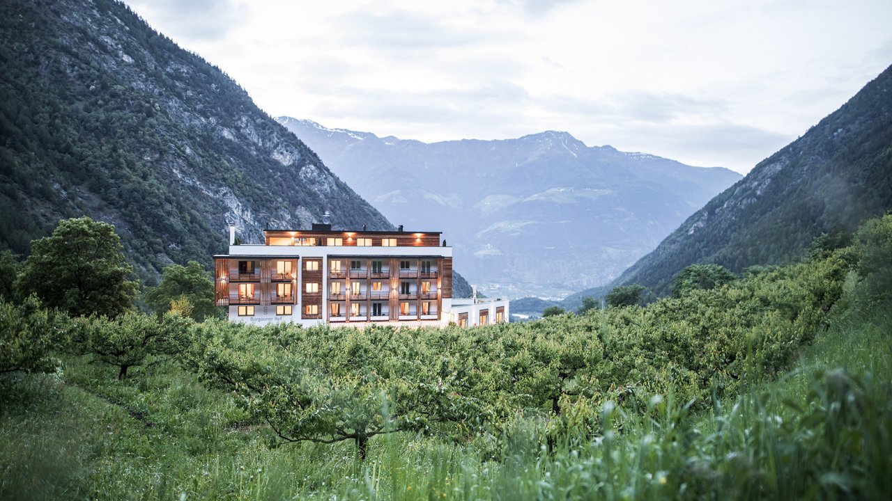 Hotel Vinschgau mit Panorama-Ausblick in Südtirol - Wellnesshotel Burgaunerhof, Martelltal