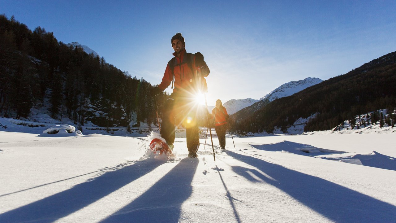 Wandern mit Schneeschuhen im Martelltal - Winterwandern Vinschgau